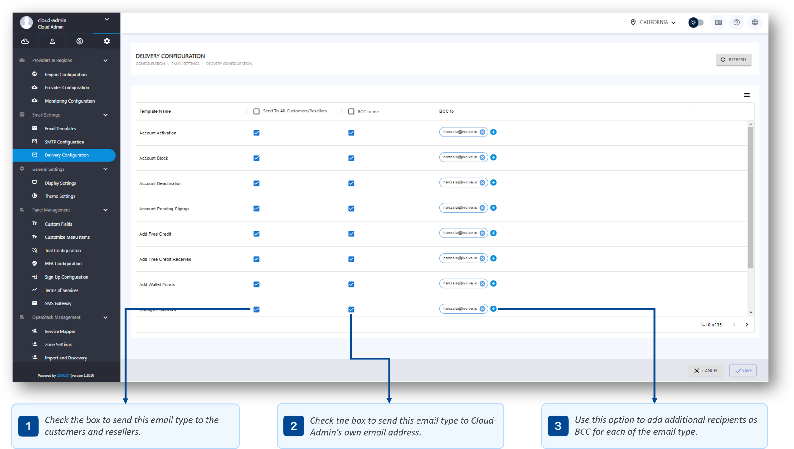 Email Settings - QCloud Documentation