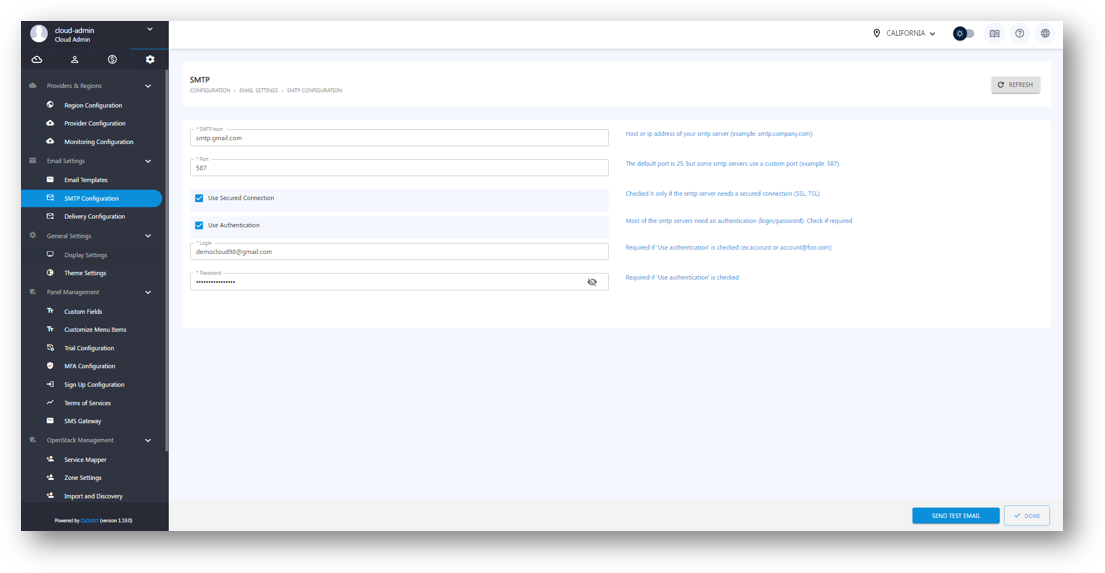 Email Settings - QCloud