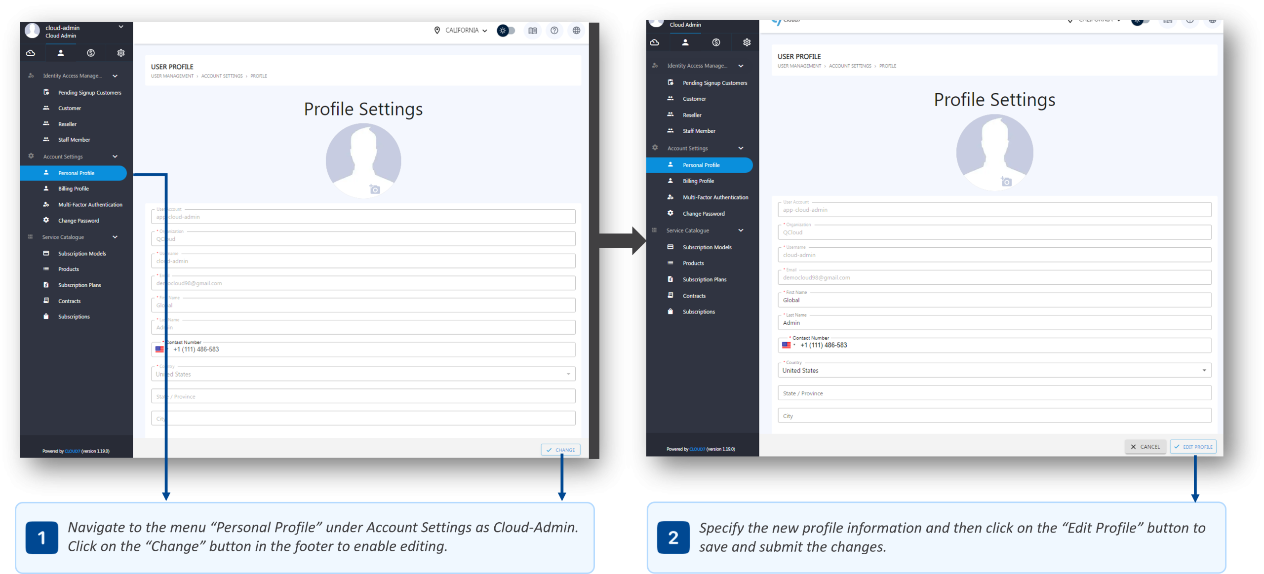 Account Settings - QCloud Documentation