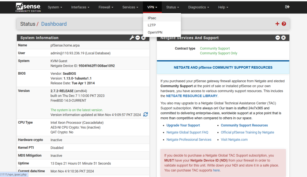 IPSEC Tunnel Creation - QCloud Documentation
